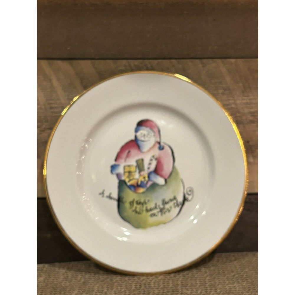 Santa Claus Dessert‎ Plates Rosanna Night Before Christmas 8"